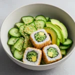 finished california roll cucumber salad