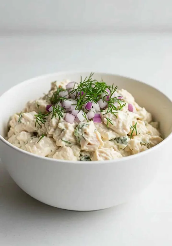 Healthy chicken salad with creamy dressing