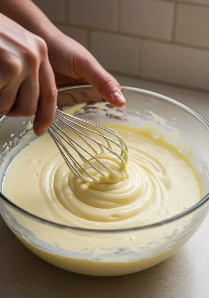 Mixing pudding base for biscoff banana cream pudding