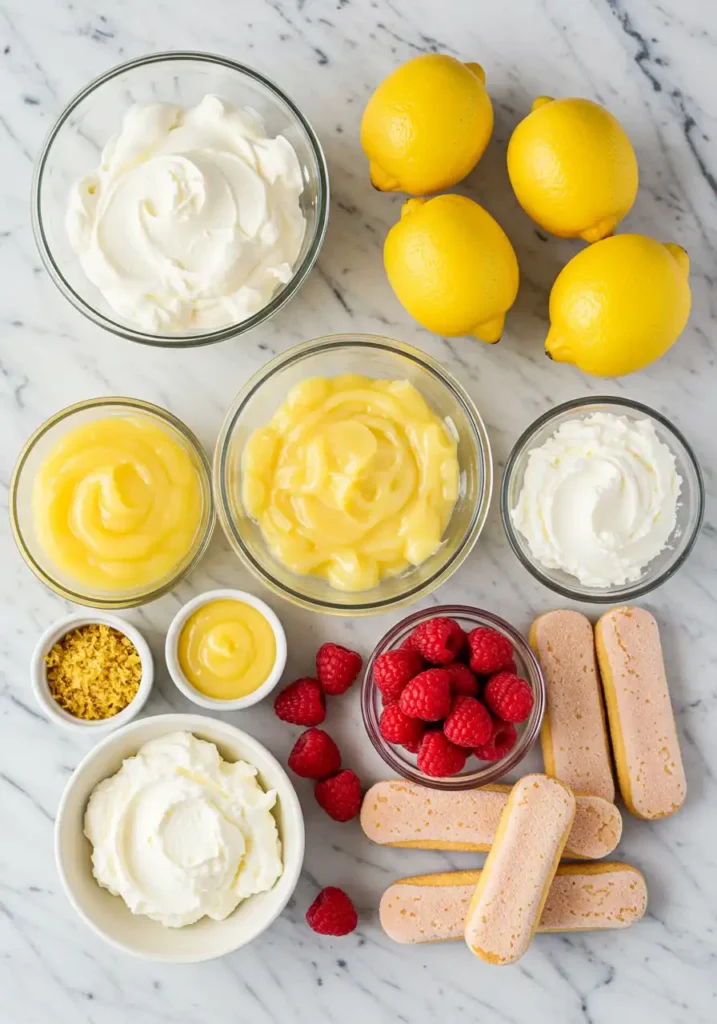 raspberry lemon tiramisu ingredients