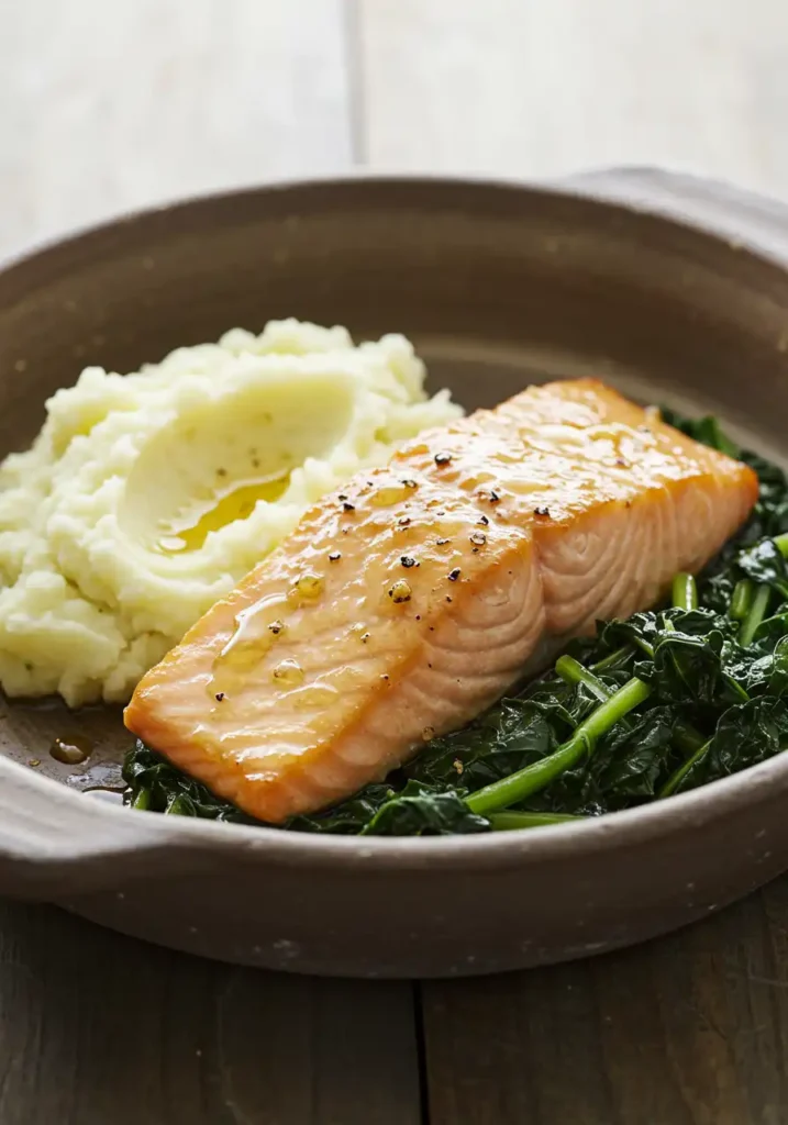hot honey salmon with sides