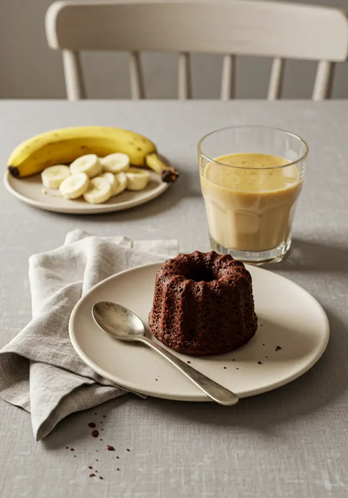 25 calorie chocolate cake served with oat milk