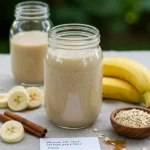 banana oat milk recipe card setup