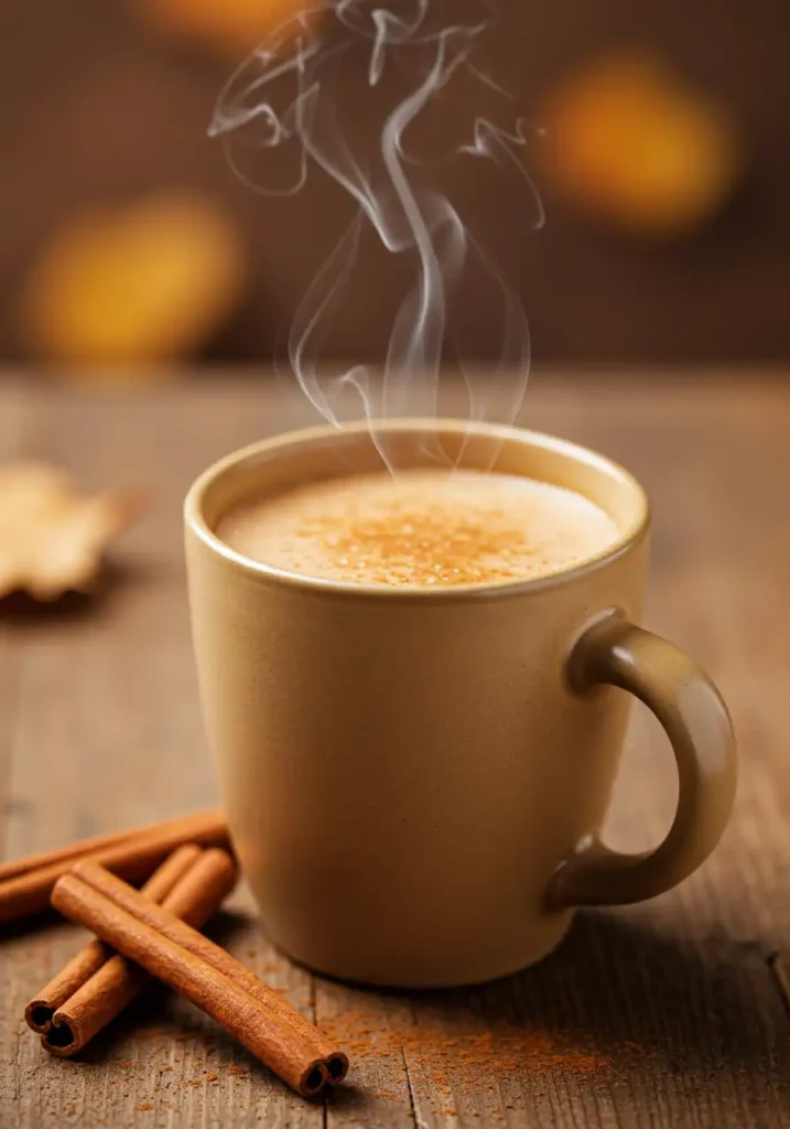 Brown sugar cinnamon latte in cozy mug