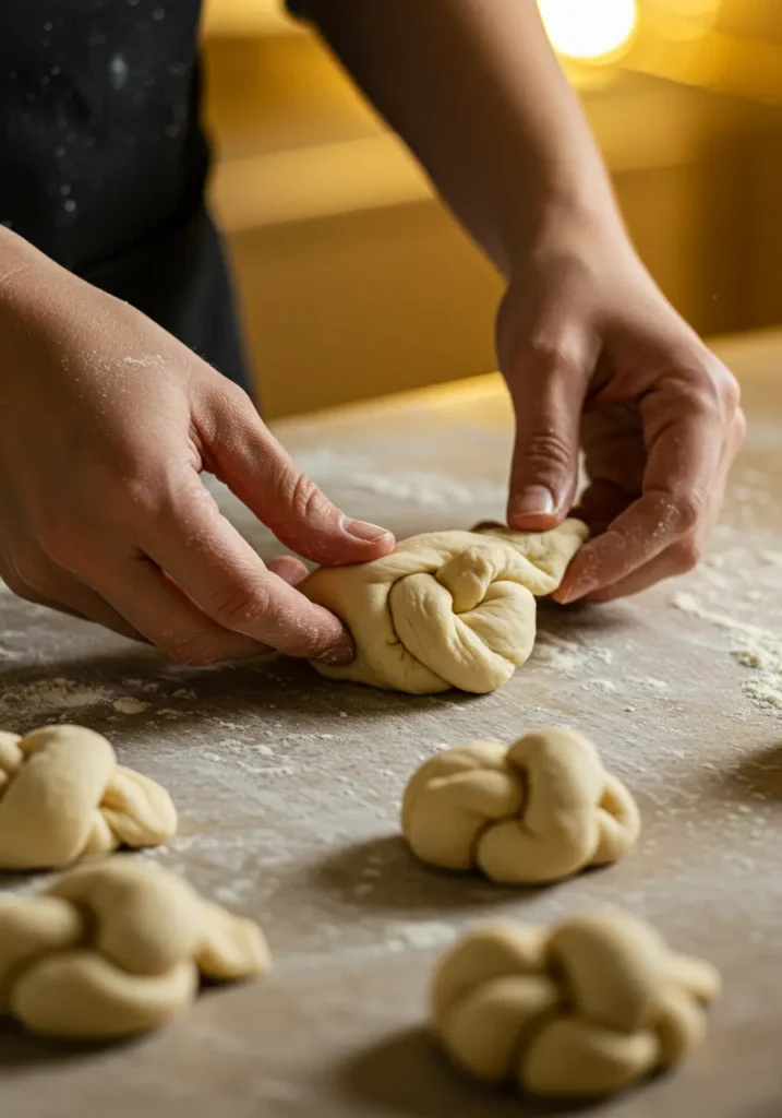 forming garlic knots
