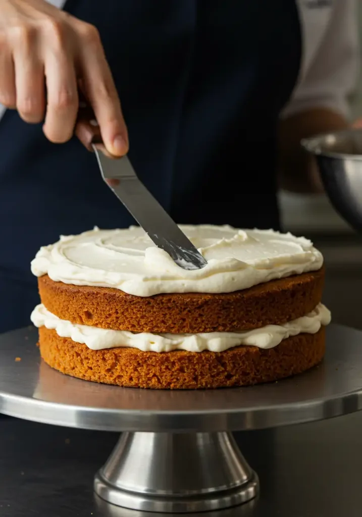 Frosting sweet potato and carrot cake