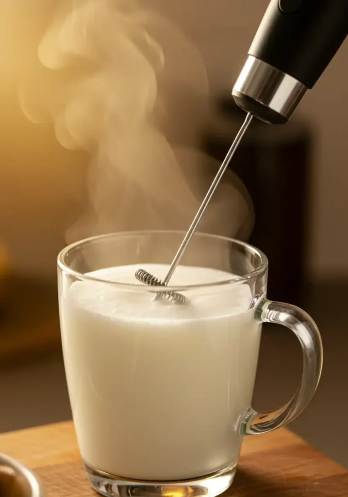 Frothing milk for latte