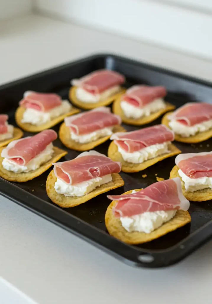 layering potato chip charcuterie nachos