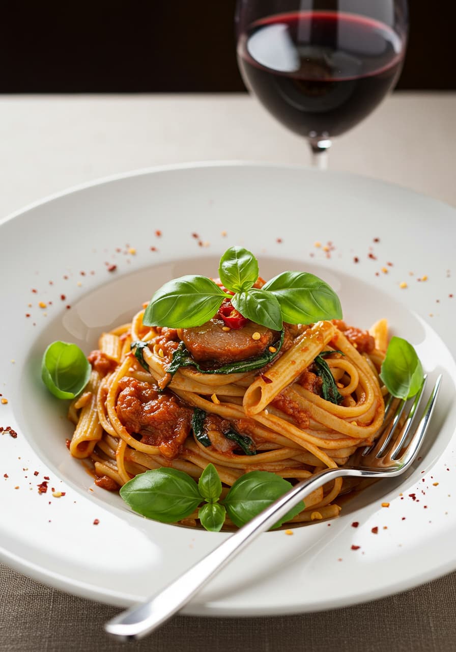 Martha’s One-Pan Assassin’s Pasta in skillet