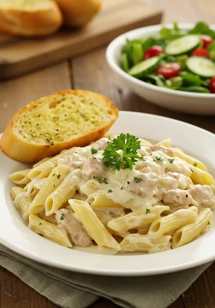 serving olive garden crockpot chicken pasta