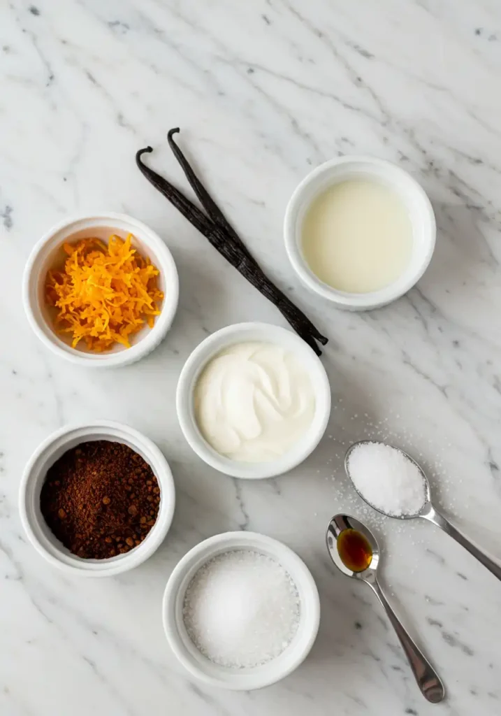 ingredients for orange cream cold brew including orange zest and coffee