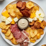 plated potato chip charcuterie nachos