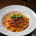 Served bowl of Martha’s One-Pan Assassin’s Pasta