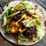 smash burger taco recipe card layout