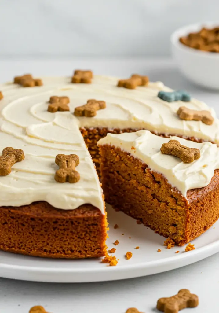sweet potato cake for dogs on party table