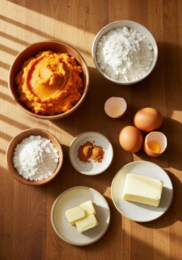 ingredients for sweet potato tea cake