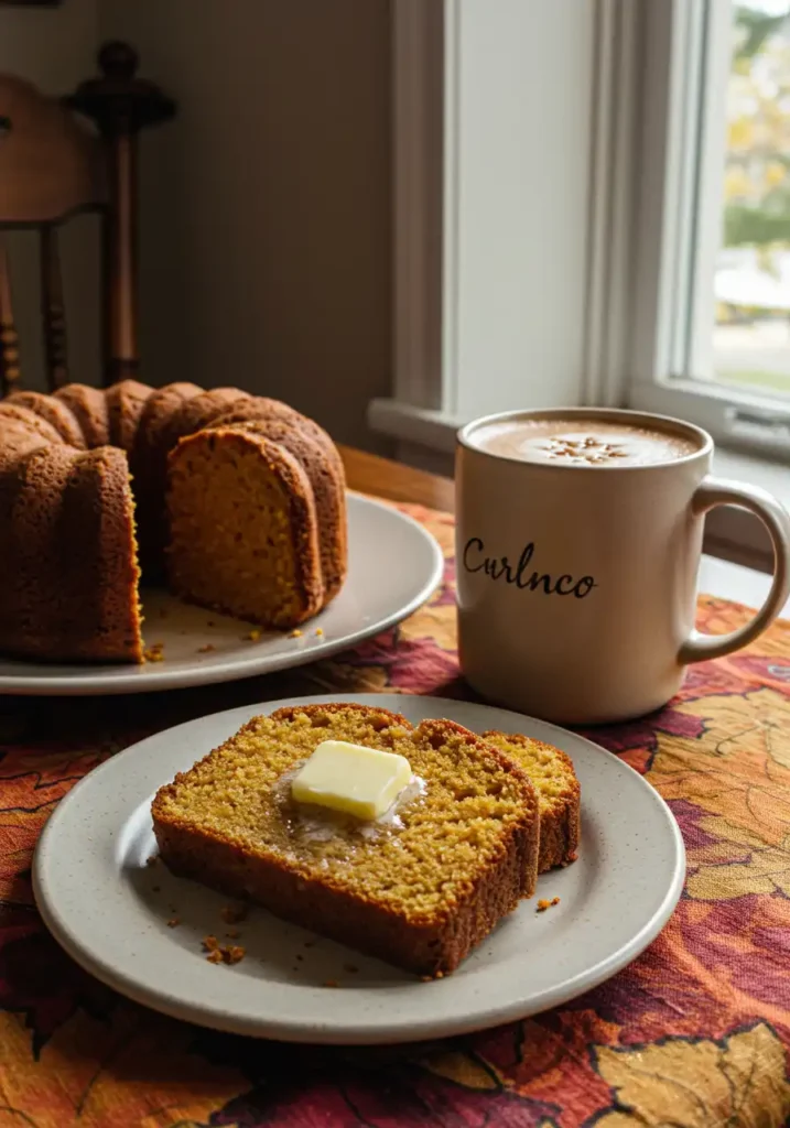 sliced sweet potato tea cake on plate