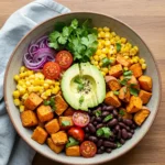 taco sweet potato bowl recipe card