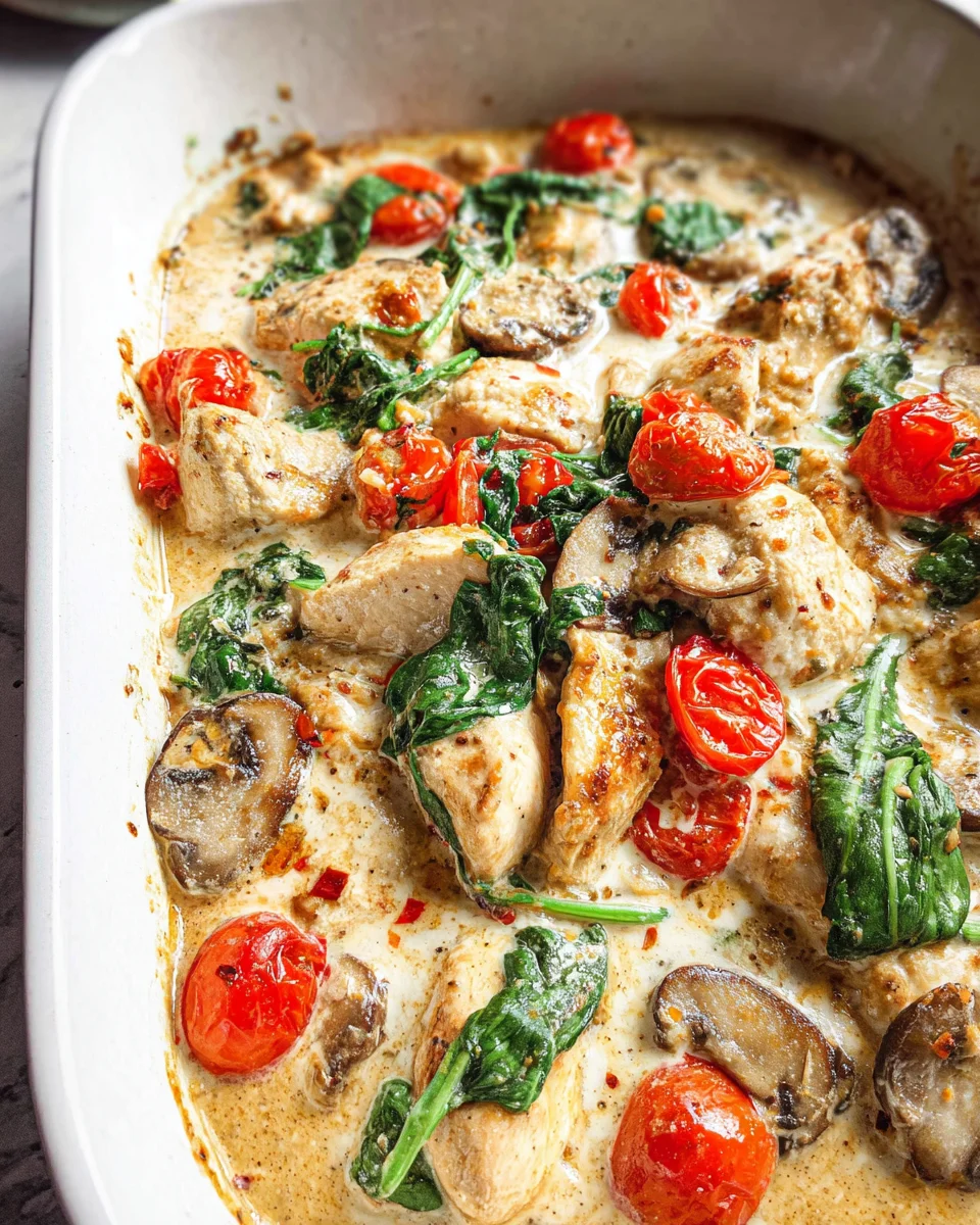 30-Minute Creamy Feta Chicken Bake
