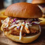 Air Fryer Chicken Burgers with Sriracha Mayo