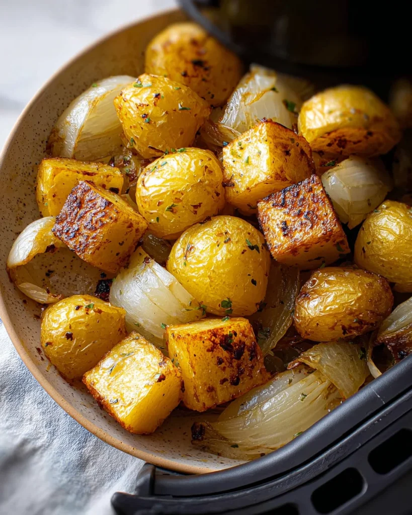 Air Fryer Potatoes and Onions