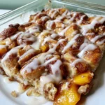 Cinnamon Roll Peach Cobbler