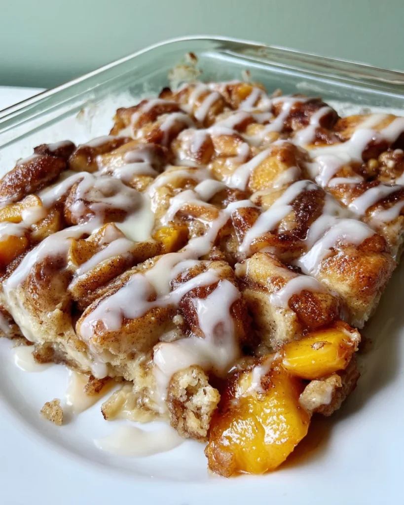 Cinnamon Roll Peach Cobbler
