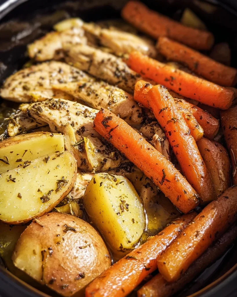 Slow Cooker Garlic Butter Chicken and Veggies