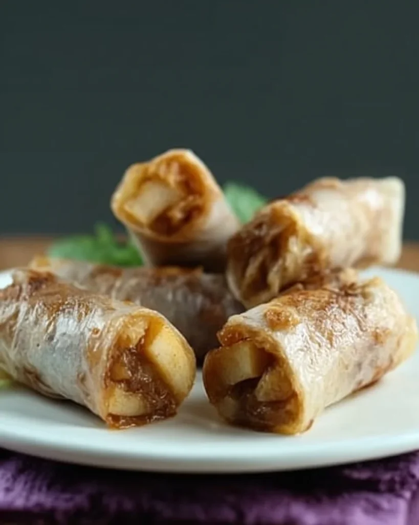 Baked Apple Pie Rice Paper Rolls