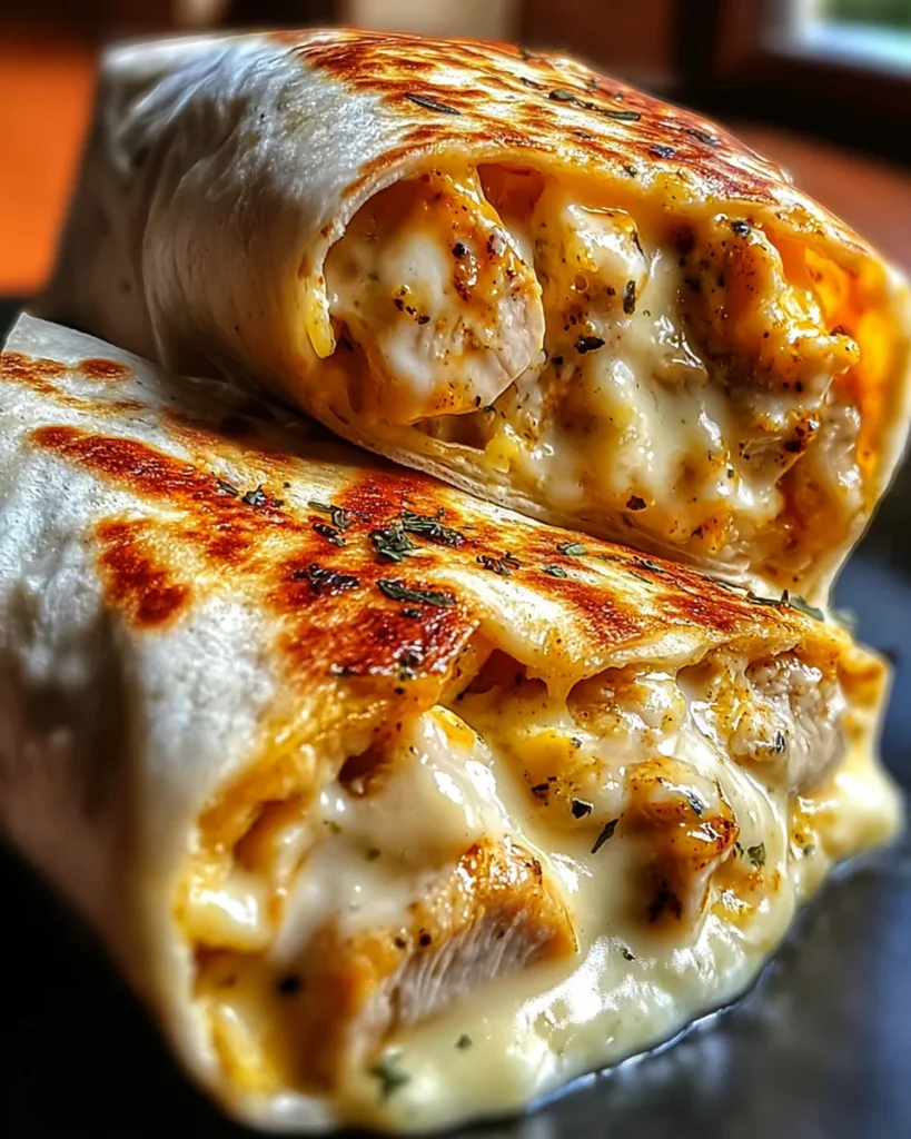 Cheesy Garlic Chicken Wraps