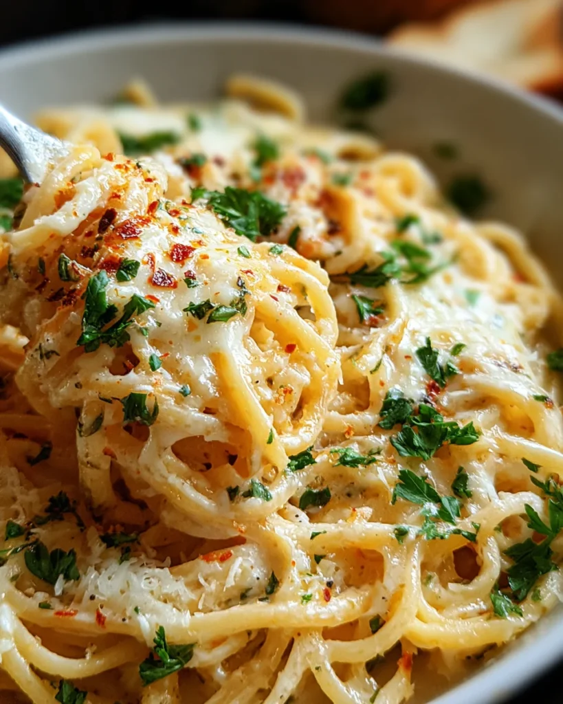 Cheesy Garlic Parmesan Spaghetti
