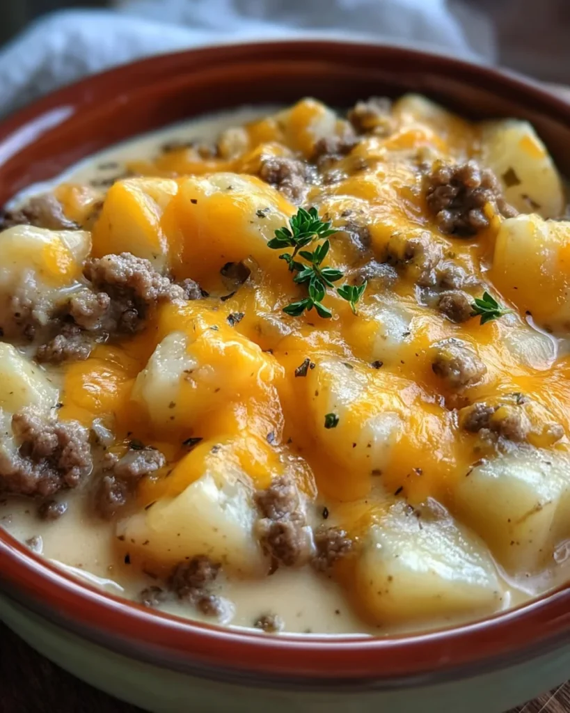 Cheesy Hamburger Potato Soup