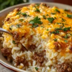 Cheesy Hamburger Rice Casserole