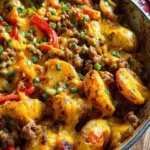 Cheesy One Pot Beef and Potatoes