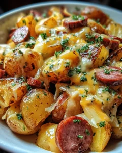 Cheesy Ranch Potatoes and Smoked Sausage