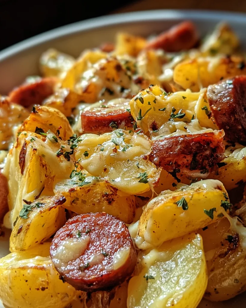Cheesy Ranch Potatoes and Smoked Sausage