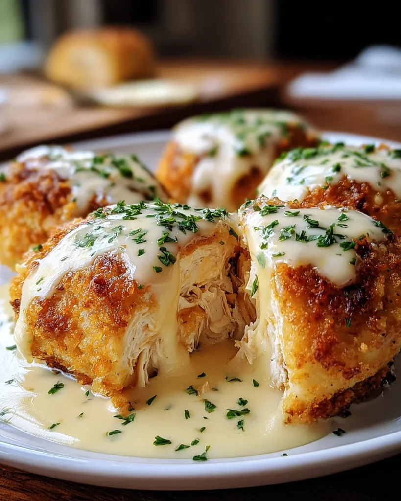 Chicken Pillows with Creamy Parmesan Sauce