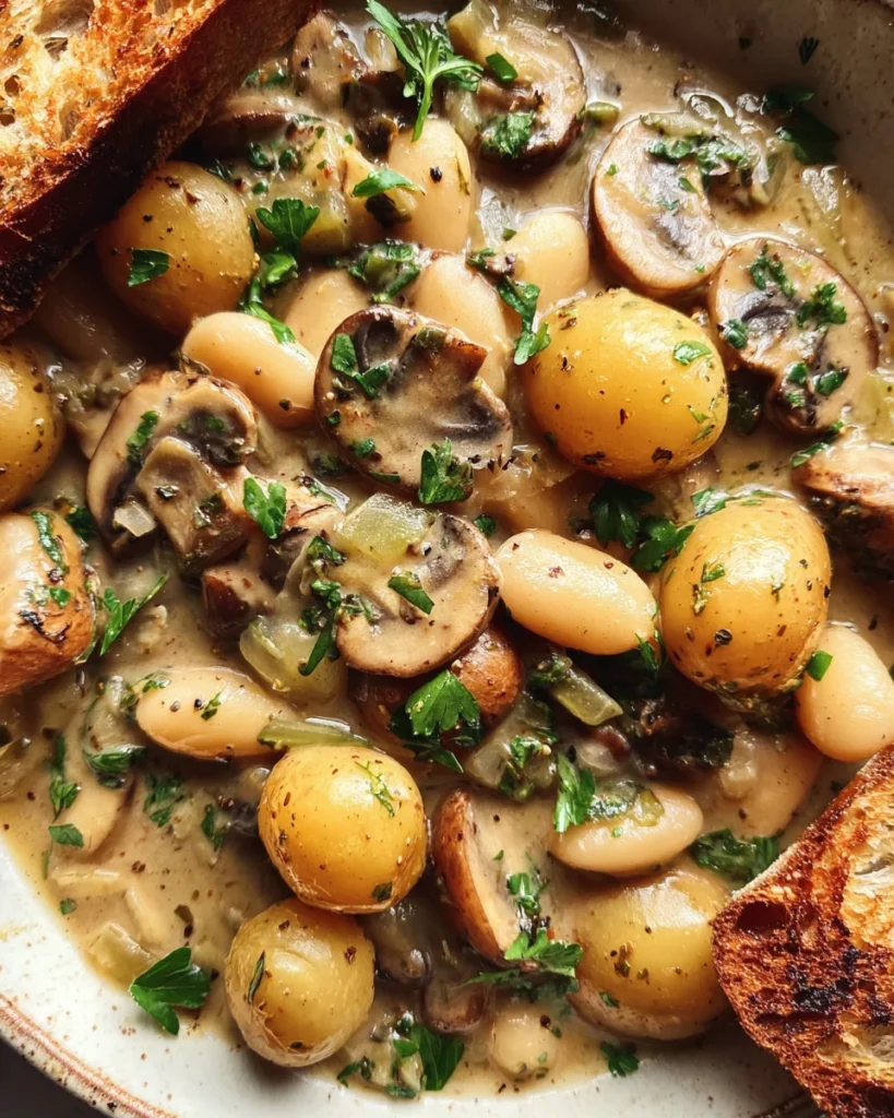 Cozy White Bean Mushroom Stew (Vegan)