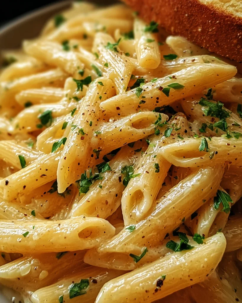 Creamy Garlic Penne Pasta