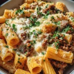 Creamy Parmesan Beef Rigatoni