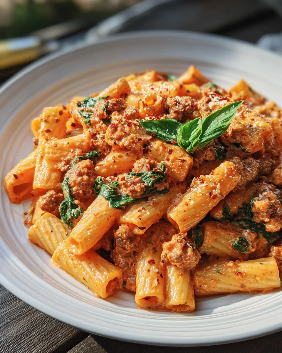 Creamy Sausage Rigatoni