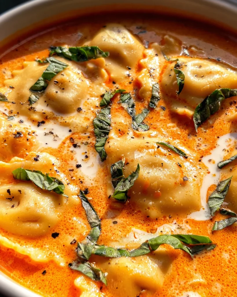 Creamy Tuscan Ravioli Soup