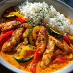 Cremiges Paprika-Zucchini-Hähnchen