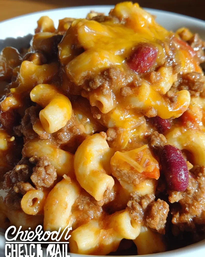 Crock Pot Cheddar Chili Mac