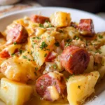 Crockpot Cheesy Potatoes and Kielbasa