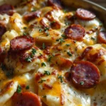 Crockpot Pierogi Casserole with Kielbasa