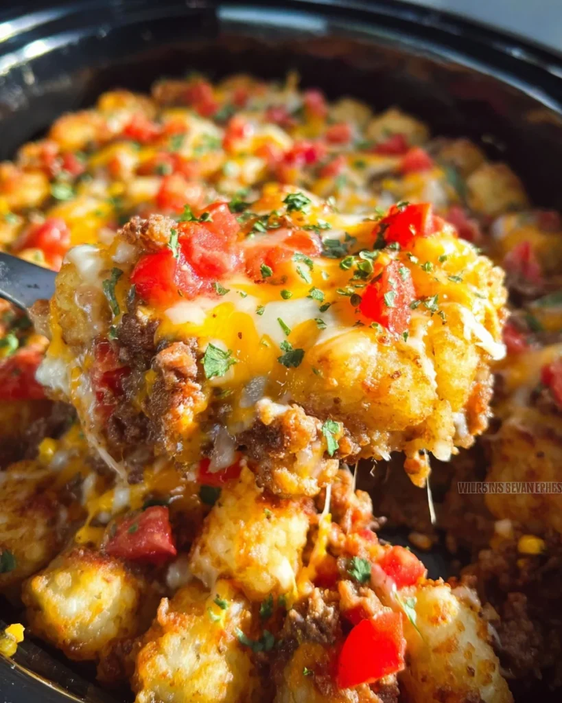 Crockpot Tex Mex Tater Tot Casserole