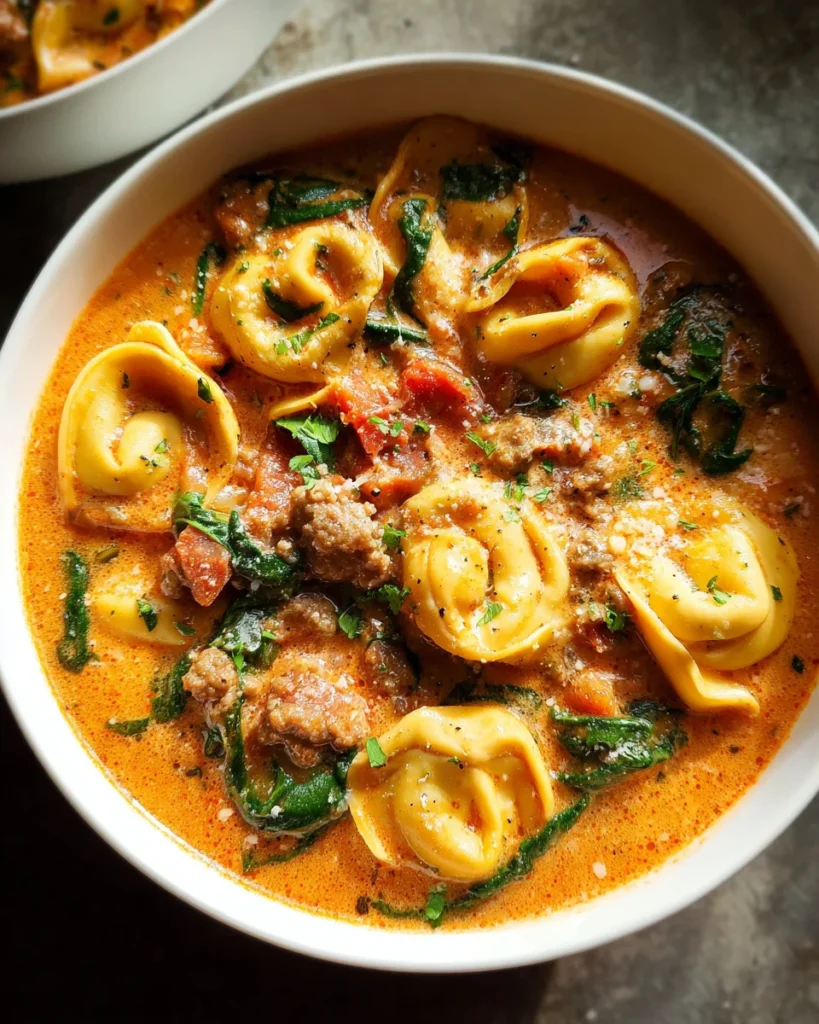 Crockpot Tortellini Soup with Sausage