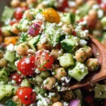 Easy Chickpea Cucumber Salad with Feta and Tomatoes