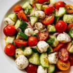Fresh Cucumber Caprese Salad